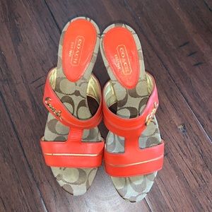 Coach wood heels